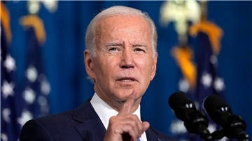 US-Präsident Joe Biden spricht in Washington über die Bedrohung der Demokratie vor den Zwischenwahlen kommende Woche.