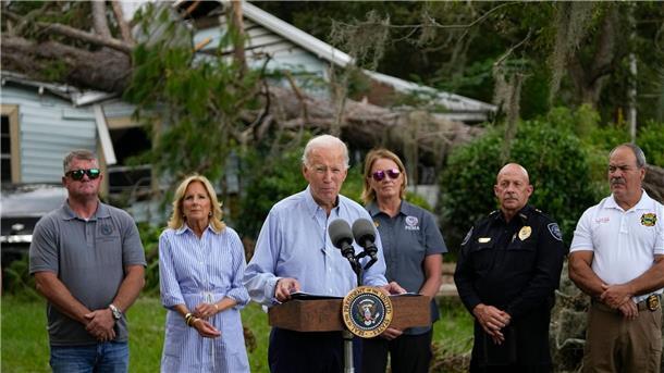 US-Präsident Joe Biden verspricht den Betroffenen des Tropensturms „Idalia“ Hilfe.