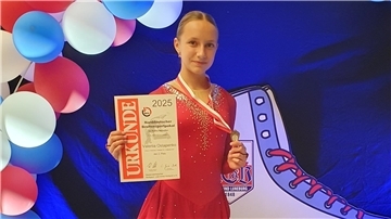 Valeriia Ostapenko hat erst Anfang 2024 mit dem Rollkunstlaufen angefangen.