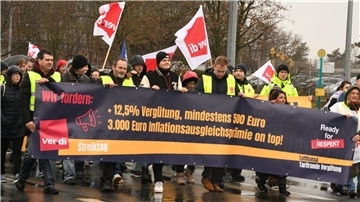 Verdi-Demonstration in Frankfurt am Main.