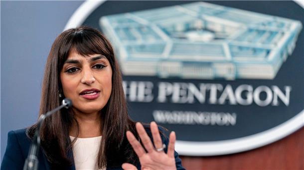 US-Soldat nach Nordkorea verschwunden: Neue Details Vize-Pentagon-Sprecherin Sabrina Singh, hier im Jahr 2022, informierte zuletzt über den mysteriösen Fall eines amerikanischen Soldaten.