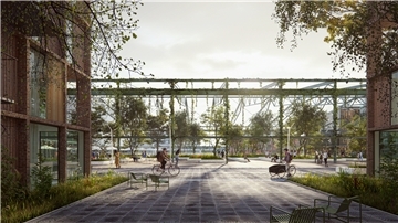 Von der ehemaligen SSW-Schiffbauhalle sollen nur noch die Stahlträger übrig bleiben. Sie sollen die historische Kulisse bilden für eine grüne Oase im künftigen Werftquartier.
