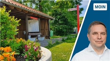 Eine Mitfahrbank in Misselwarden in Land Wursten