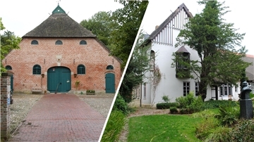 Das Hermann-Allmers-Haus vorne und hinten