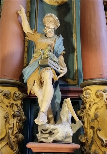 Johannes der Täufer, Figur von Ludwig Münstermann in der Kirche in Tossens