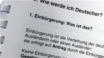 Ein Seite aus dem Einbürgerungstest.