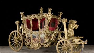 Wer möchte eine Kutsche haben? Das Londoner Auktionshaus Bonhams versteigert die Reproduktion der Krönungskutsche.