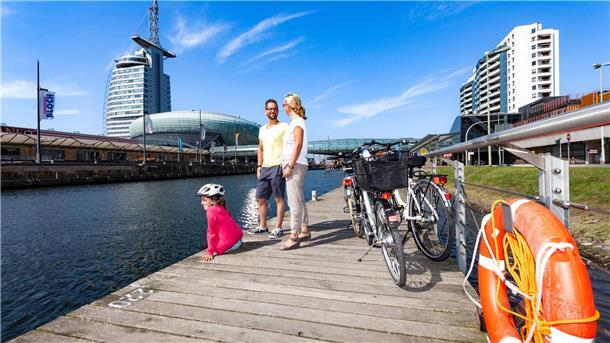 Radreisende in Bremerhaven