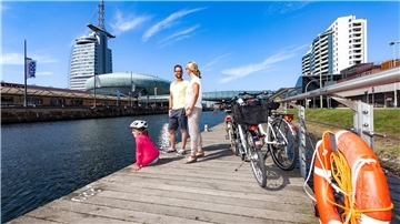 Radreisende in Bremerhaven