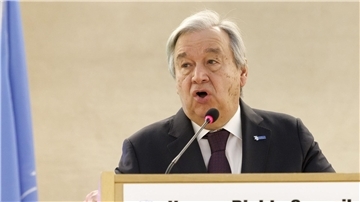„Wir müssen die Erklärung neu beleben und ihre volle Umsetzung sicherstellen“: UN-Generalsekretär António Guterres in Genf.
