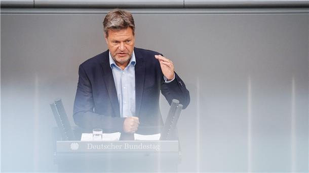 Habeck über Wirtschaft: „Teils brennt schon die Hütte“ Wirtschaftsminister Robert Habeck (Grüne) spricht während einer Sitzung des Deutschen Bundestags.