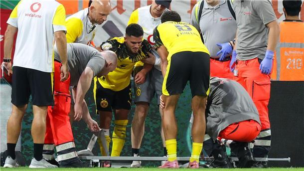 Yan Couto nach dem groben Foul von Essens Profi Owusu.