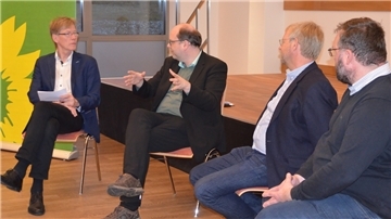 Diskussionsrunde mit dem ehemaligen Landwirtschaftsminister Christian Meyer in Langen.