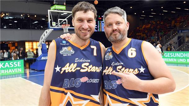 All Stars und Eisbären-Fans schwelgen in Erinnerungen Ziemlich beste Freunde: Zygimantas Jonusas (links) und Nick Jacobson.