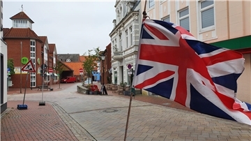 Die britische Flagge weht auch in Cuxhaven.