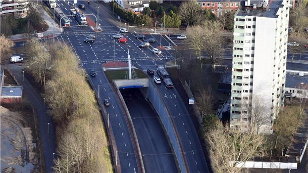 Westliche Einfahrt des Hafentunnels Bremerhaven