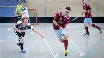 Zum Heimdebüt der Sailors machte der frühere Floorball-Nationalspieler Noah Ehrenfried (rechts) eine Ausnahme und kehrte aufs Kleinfeld zurück.