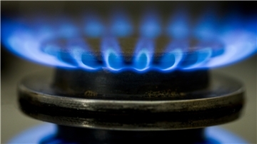 Gasflamme auf Herd.