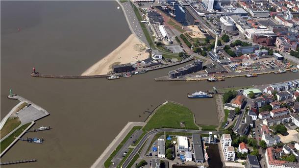 Luftaufnahme vom Geestevorhafen